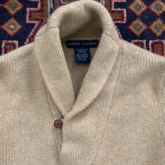 Ralph Lauren Cashmere/Wool Shawl Collar Sweater - Picture 2 of 7